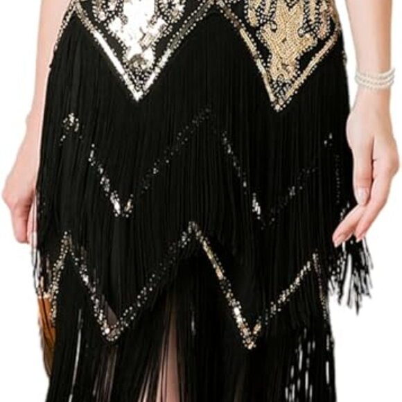 Women's 1920s Flapper Dress Beaded Tassel Glam Gatsby Style - Picture 1 of 6